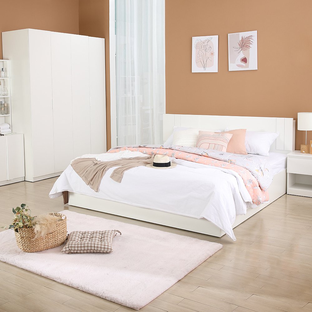 MELODIAN+VITA BEDROOM SET (BED, 5 DOORS WARDROBE, DRESSING TABLE, MIRROR)