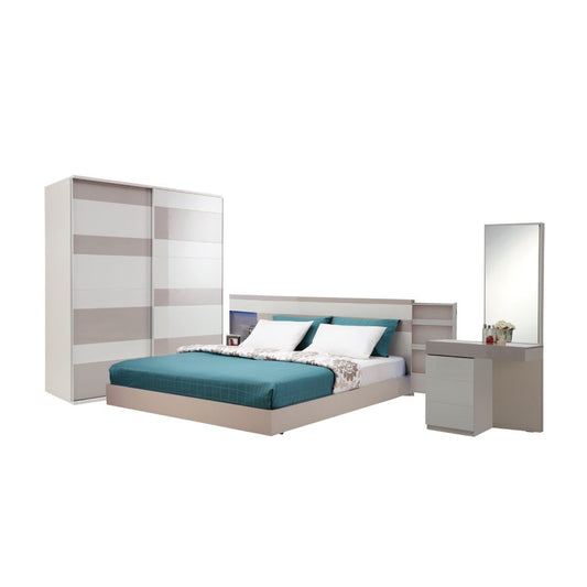 BISCOTTA BEDROOM SET FOR 6 FEET - SAND STONE