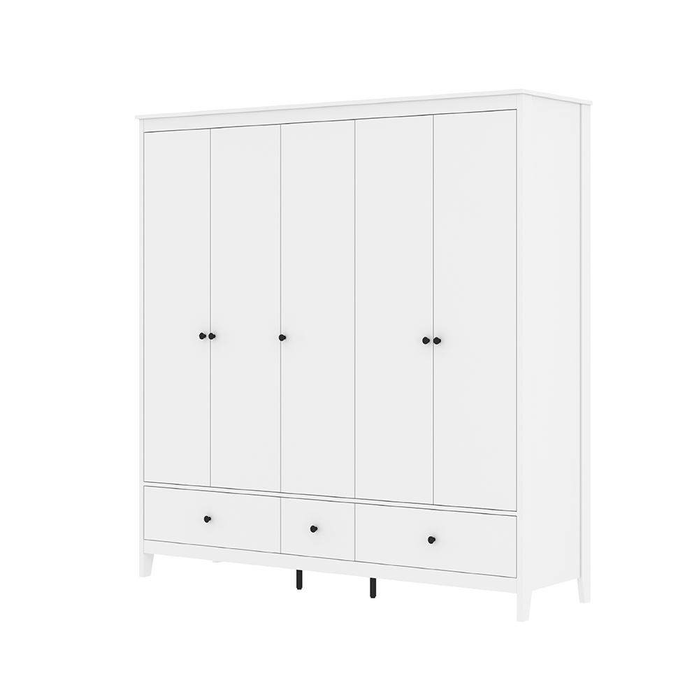 SANTORINI BEDROOM SET (BED+CHEST OF 3 DRAWERS+WARDROBE 5 DOOR+MIRROR)